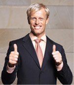 Man with thumbs up